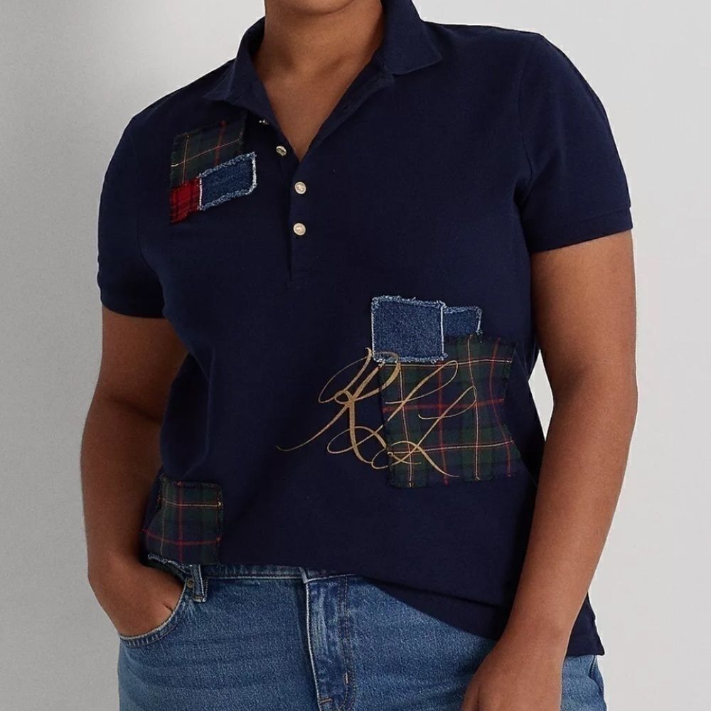 NWT ralph LAUREN Patchwork Piqué Polo Shirt SIZE US 1X - Picture 4 of 16